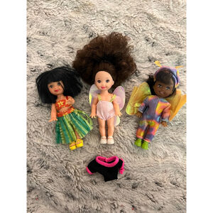 Vintage 1994 Mattel Barbie Lil Friends of Kelly Lot Of 3 Dolls in Costumes EUC